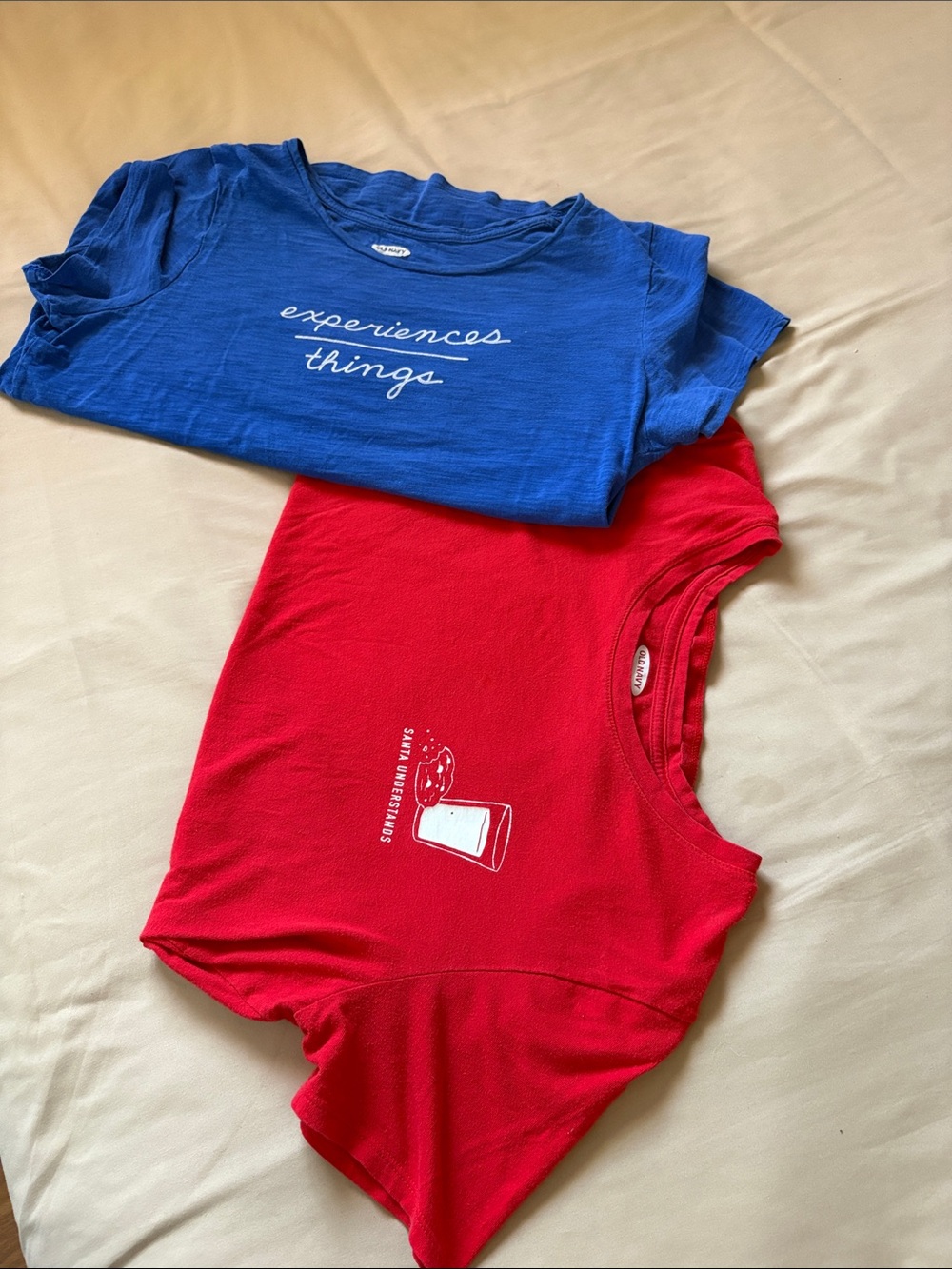 Old Navy Blue & Red Graphic Short-Sleeve Pajama Tees